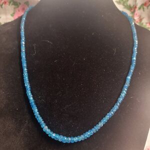 Malgache Neon Apatite Seed Beaded Sterling Silver Necklace